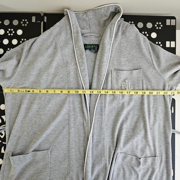 Lauren Ralph Lauren Gray Bath Lounge Robe | Women's Large | MISSING BELT - Picture 5 of 14